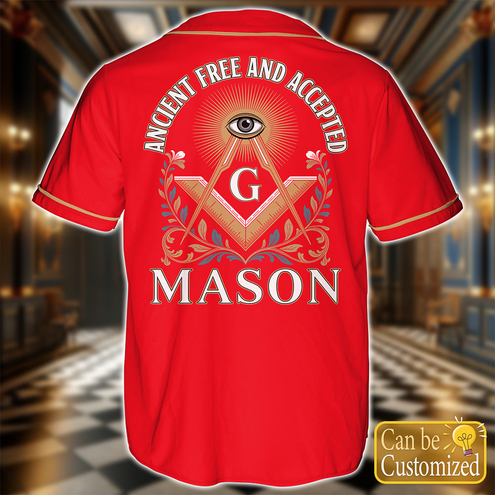 Custom Ancient Free & Accepted Masons Baseball Jersey