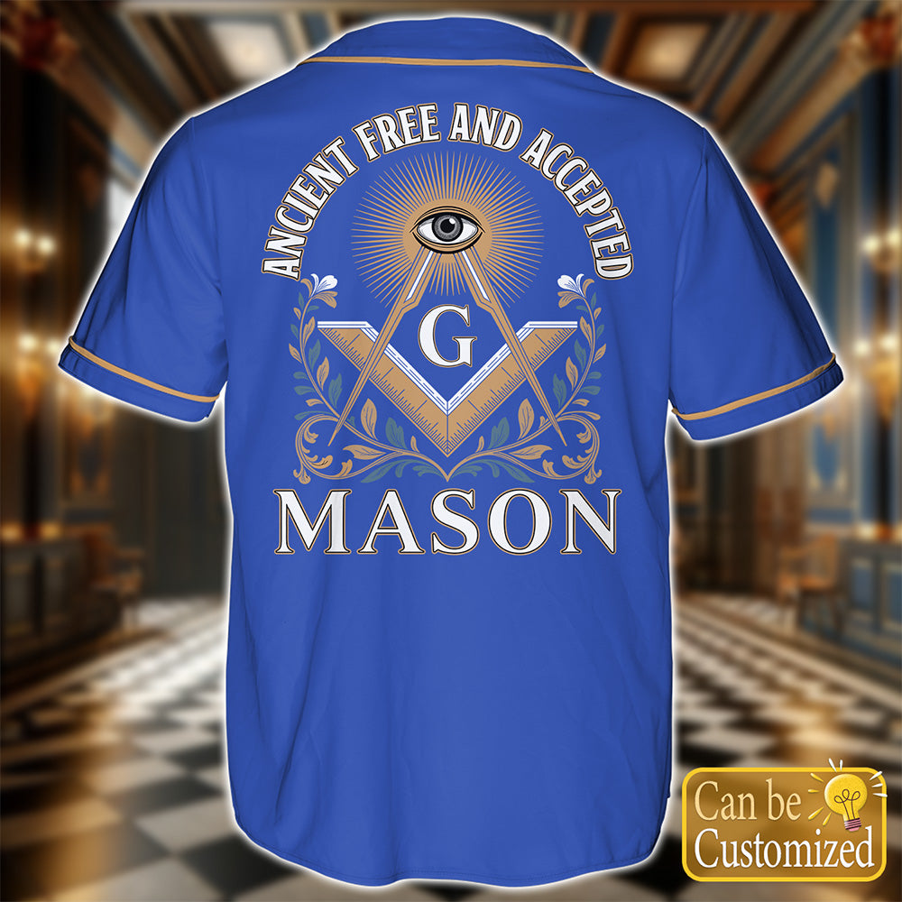 Custom Ancient Free & Accepted Masons Baseball Jersey