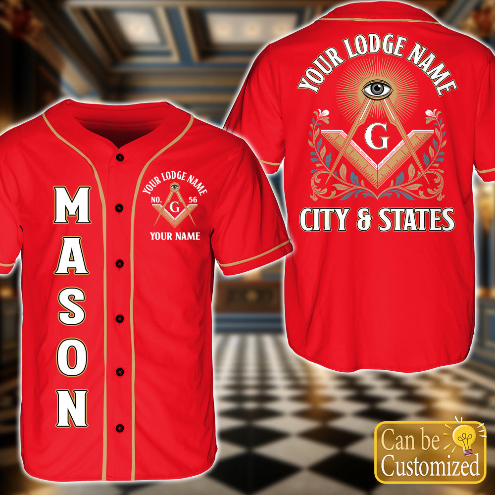 Custom Lodge Name Baseball Jersey