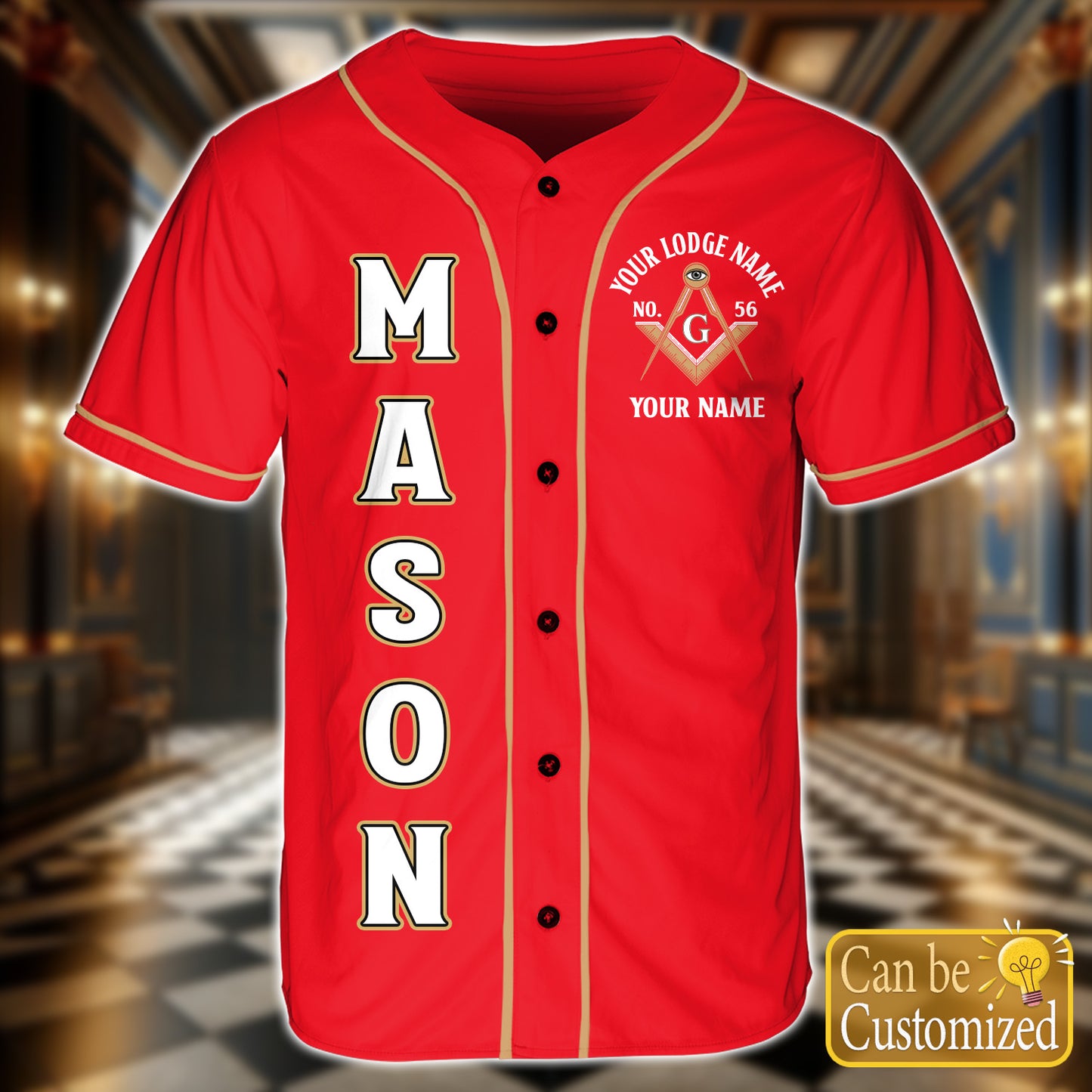 Custom Lodge Name Baseball Jersey