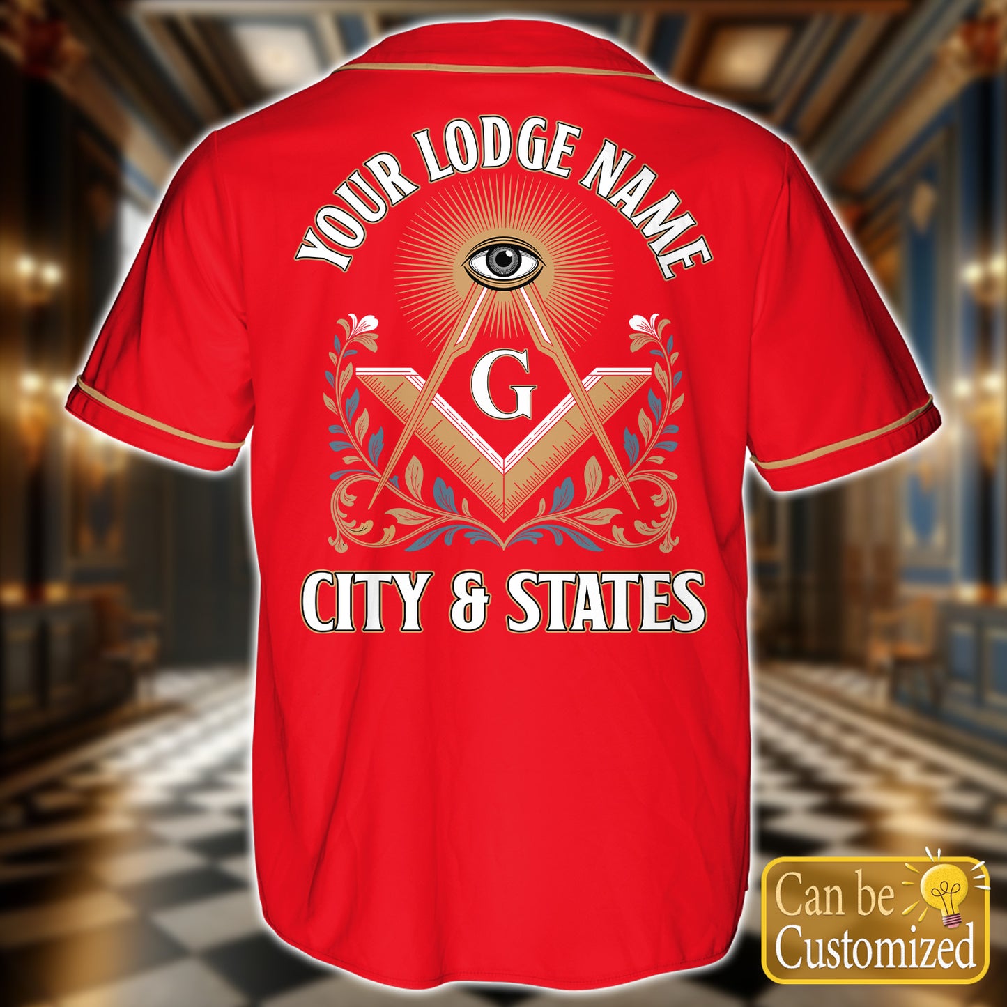Custom Lodge Name Baseball Jersey