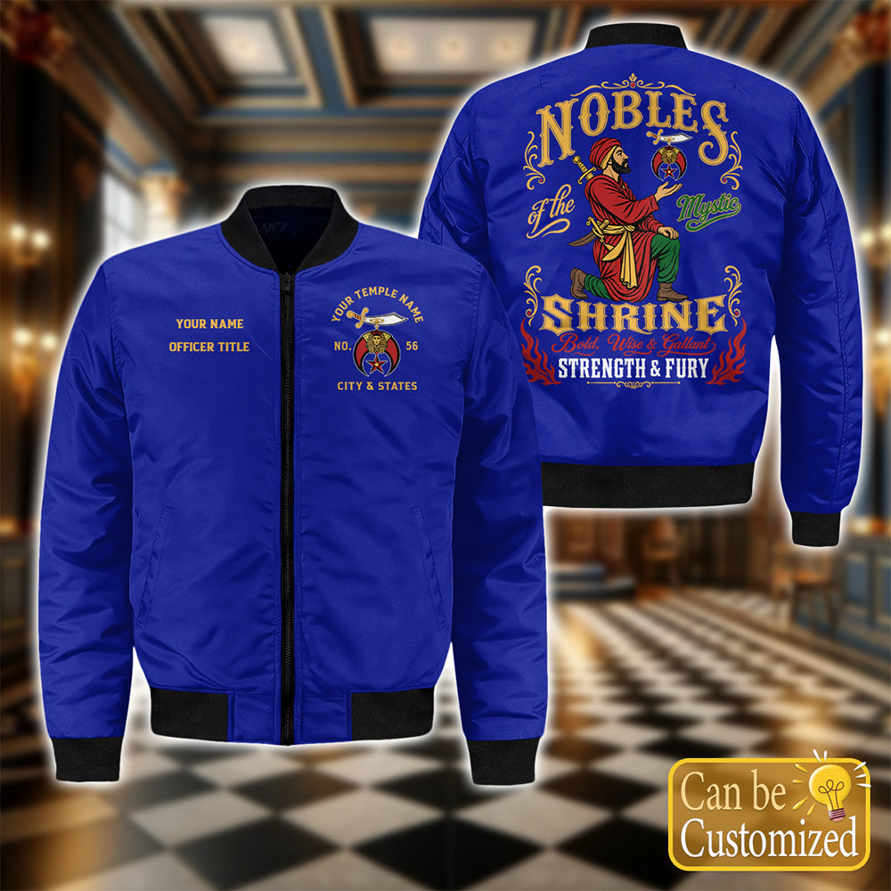 Custom Nobles Of The Mystic Shrine Bomber Jacket