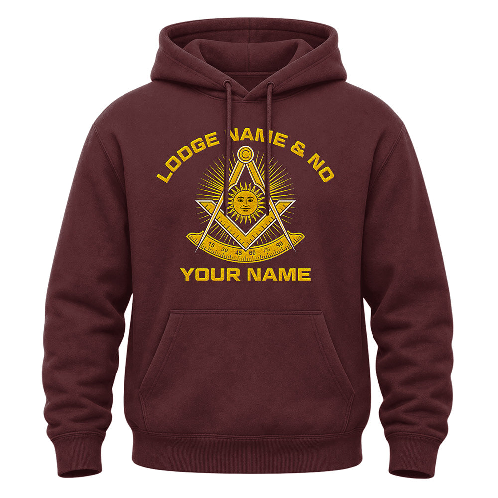 Custom Past Master Masonic Hoodie - Embroidered