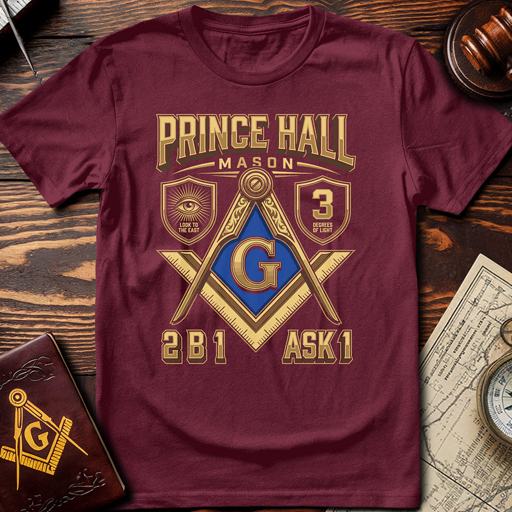 Prince Hall Mason Look To The East 3 Degrees of Light T-Shirt