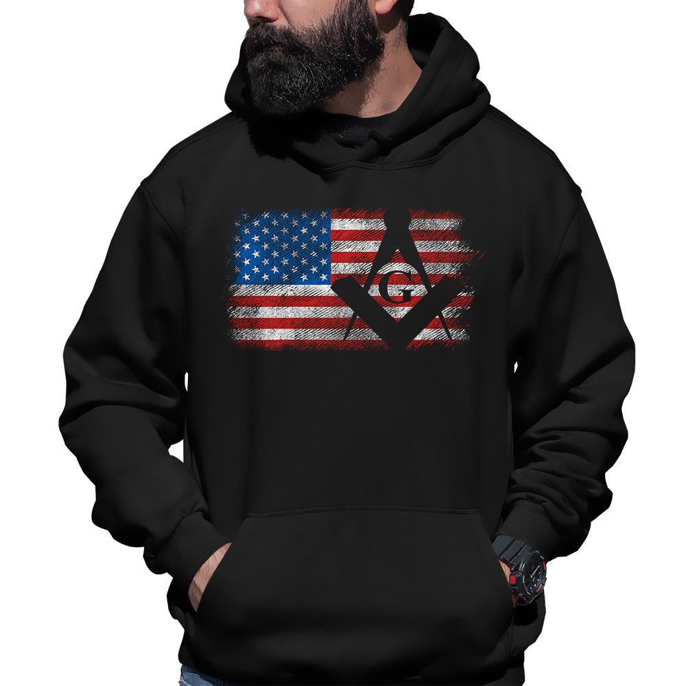 USA Freemason Flag Hoodie
