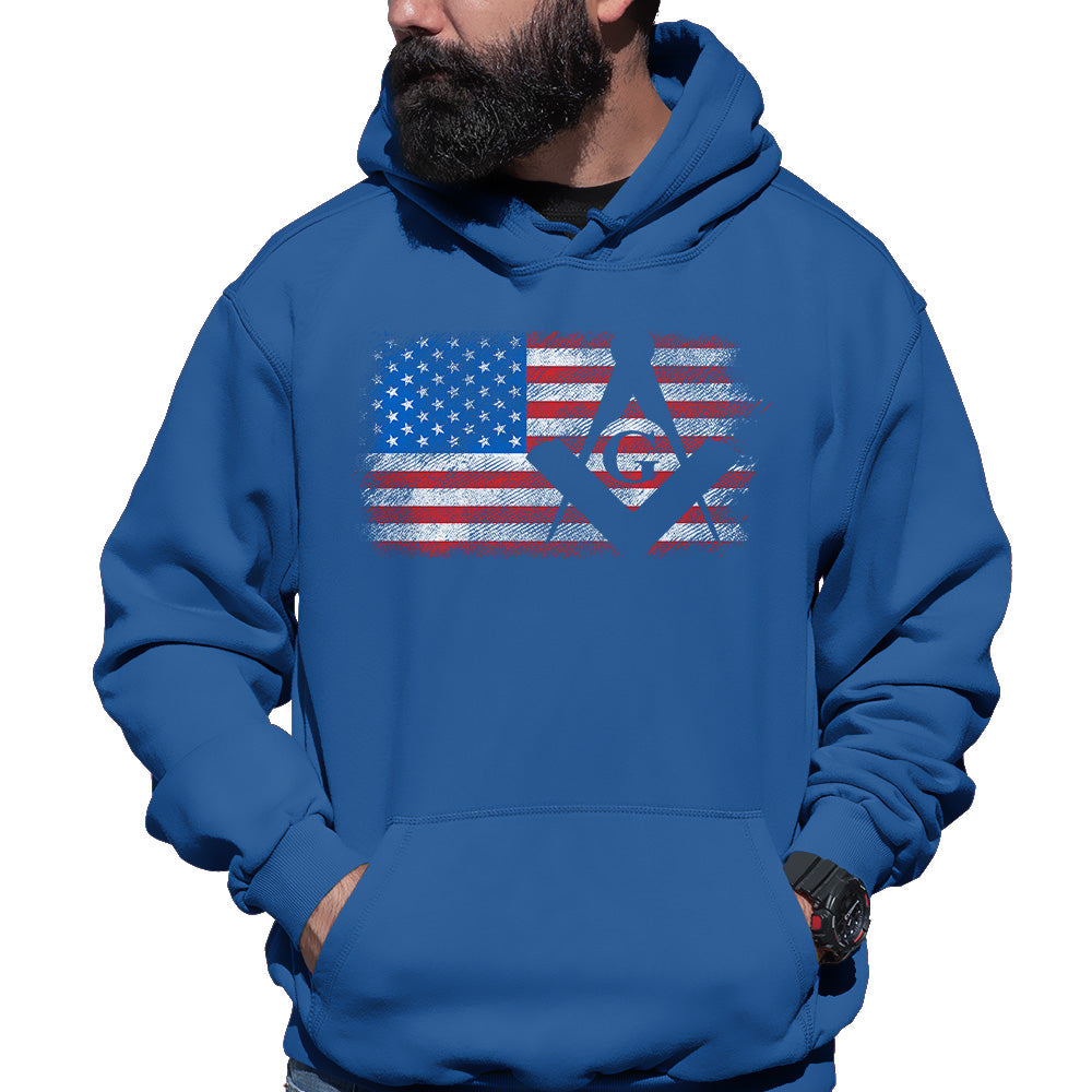 USA Freemason Flag Hoodie