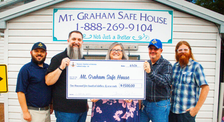 Freemasons donate $1,500 to Mt. Graham Safe House