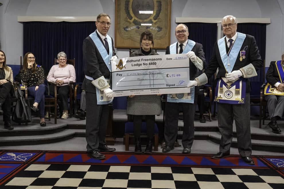 Midhurst Freemasons Donate More than £9,000 to Good Causes