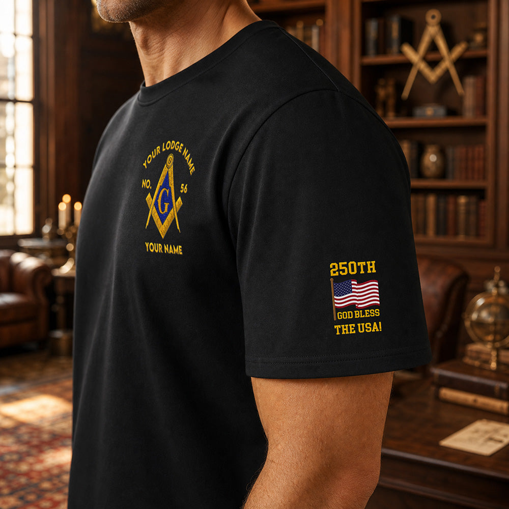 250th Anniversary USA Custom T-Shirt -Embroidered