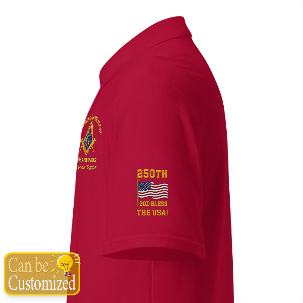 250th Anniversary USA Custom Embroidered Polo Shirt