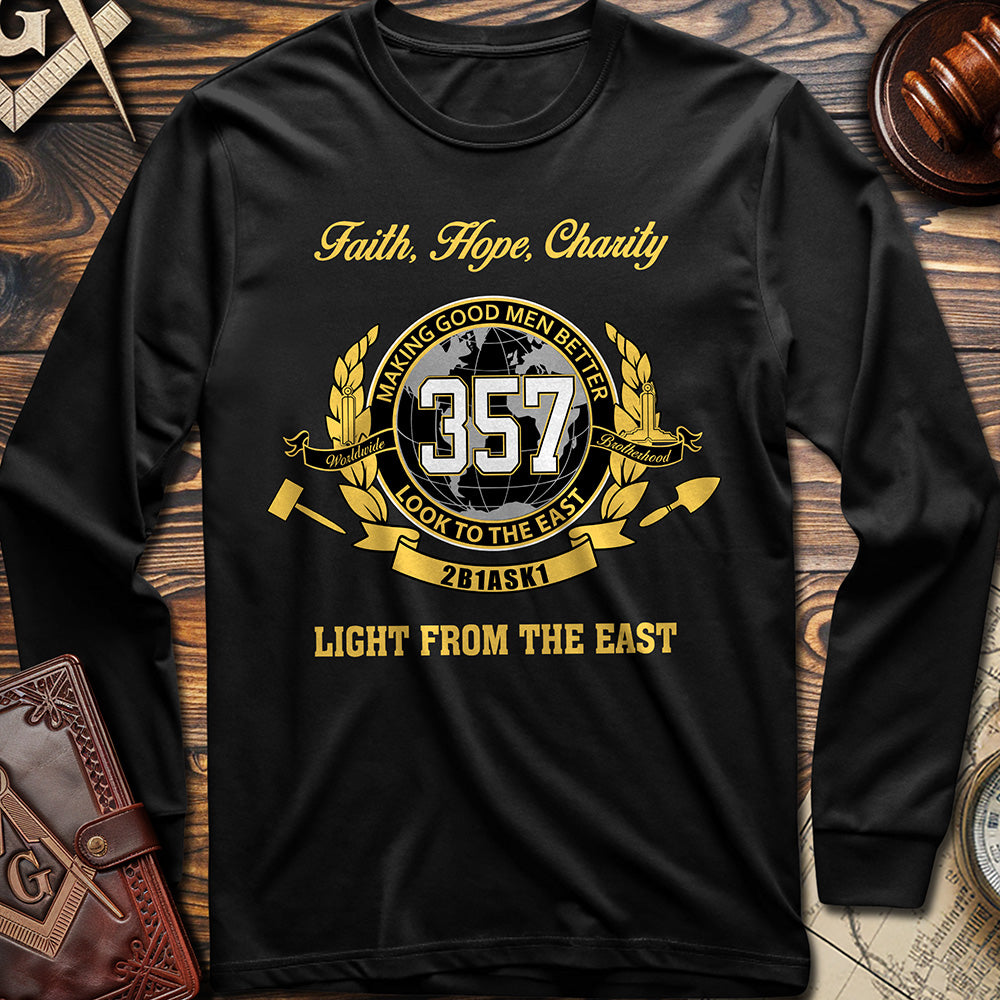 357 Light From The East Masonic Long Sleeve Shirt