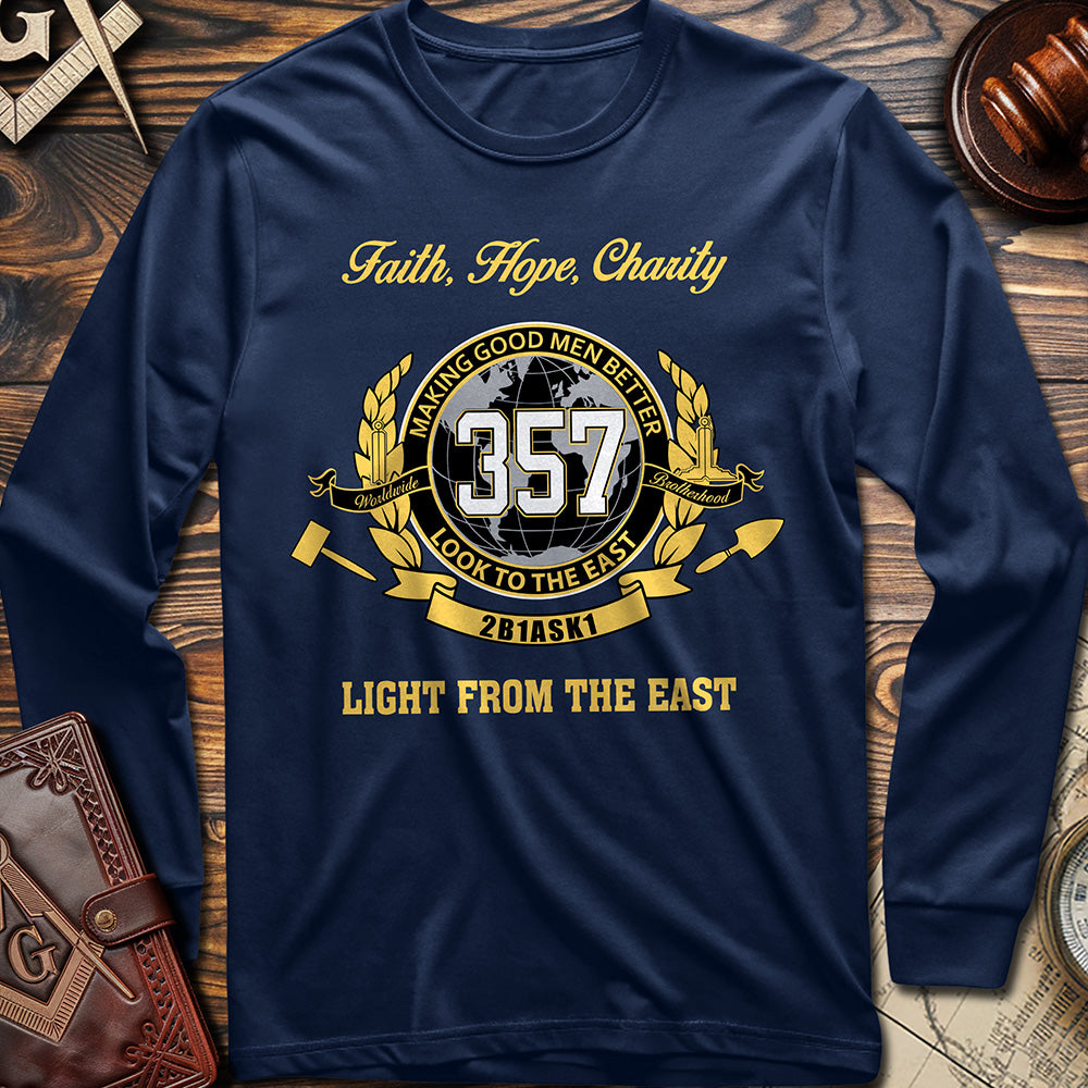 357 Light From The East Masonic Long Sleeve Shirt