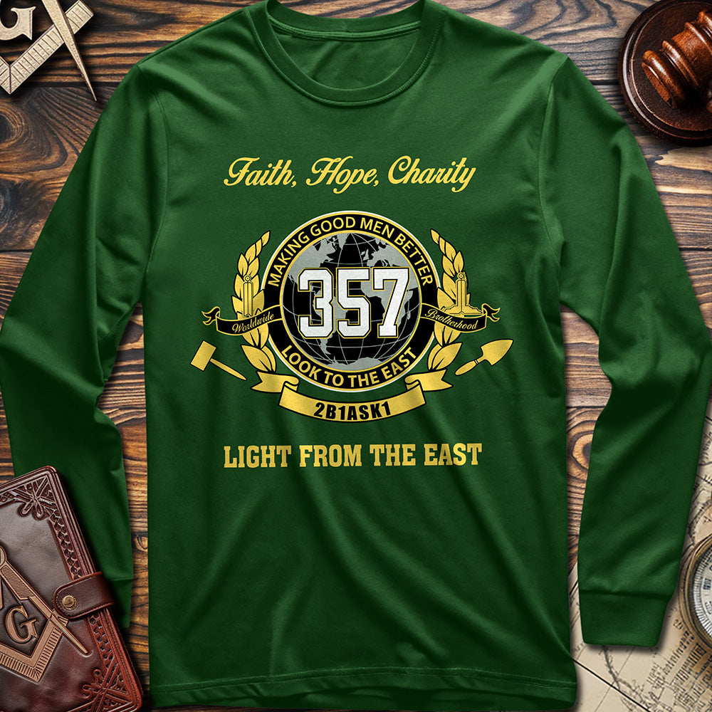 357 Light From The East Masonic Long Sleeve Shirt