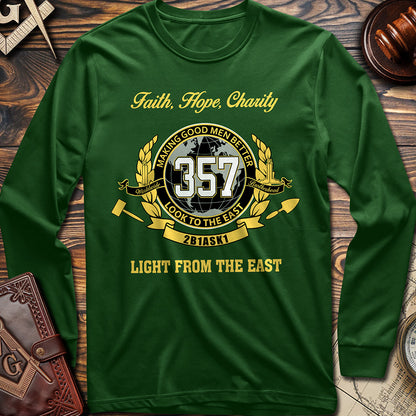 357 Light From The East Masonic Long Sleeve Shirt