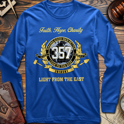 357 Light From The East Masonic Long Sleeve Shirt