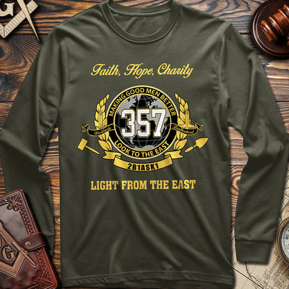 357 Light From The East Masonic Long Sleeve Shirt