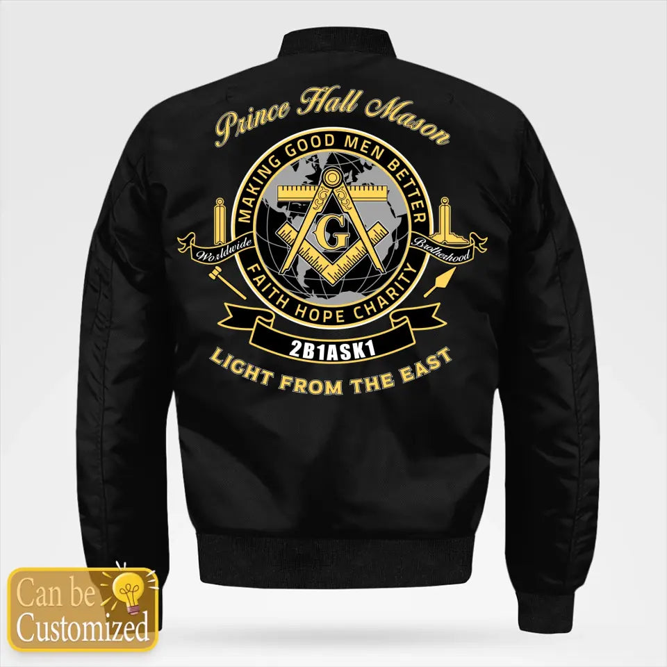 Custom Prince Hall Masonic Bomber Jacket