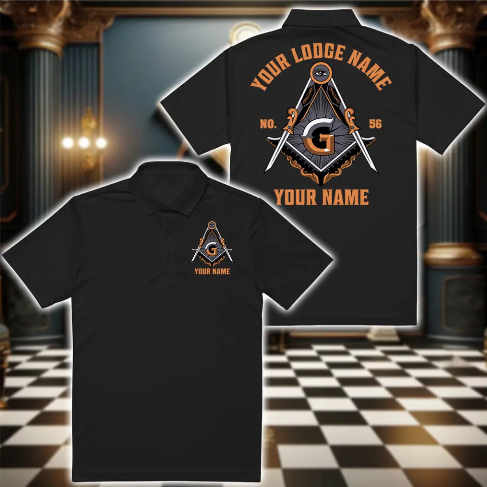 Custom Masonic Printed Polo Shirt