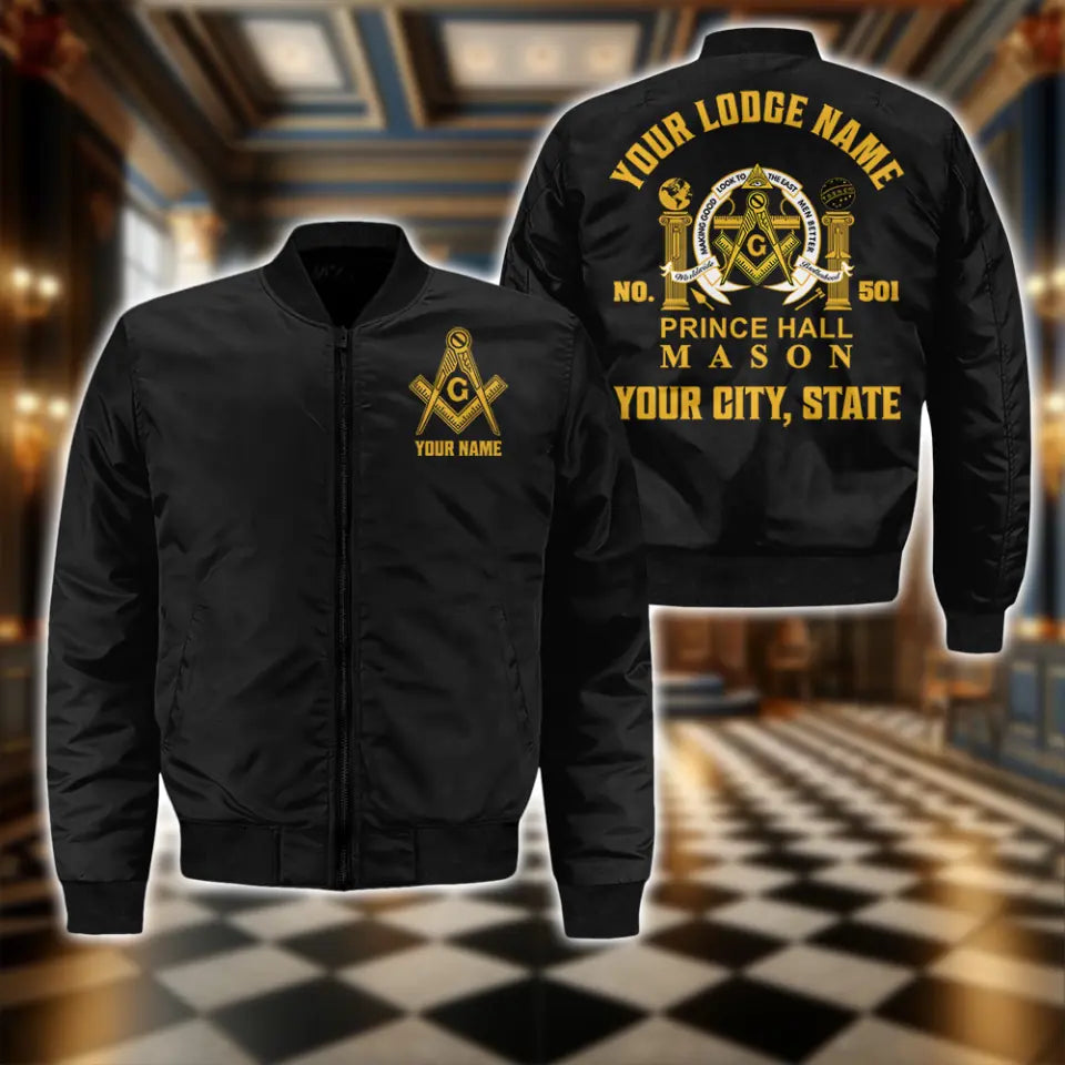 Custom Masonic Brotherhood Bomber Jacket