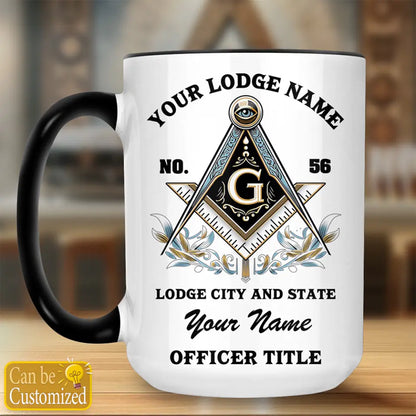 Custom Masonic Accent Two-Tone Mug