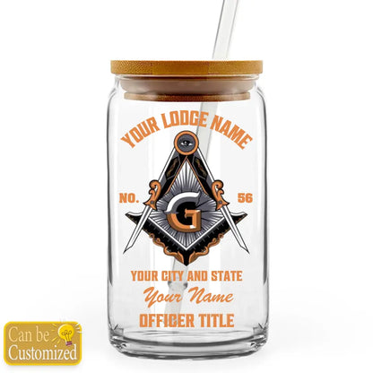 Custom Masonic Glass Beer Can