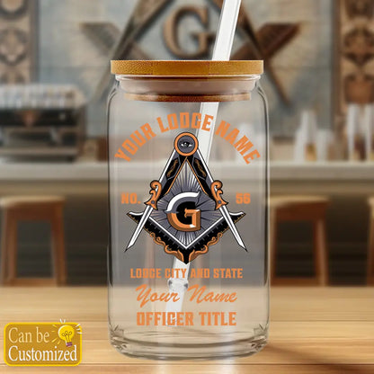 Custom Masonic Glass Beer Can