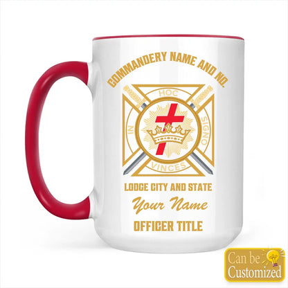 Custom Knights Templar Commandery Accent Two-Tone Mug