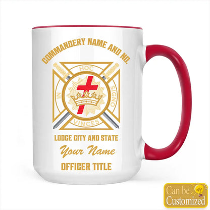 Custom Knights Templar Commandery Accent Two-Tone Mug