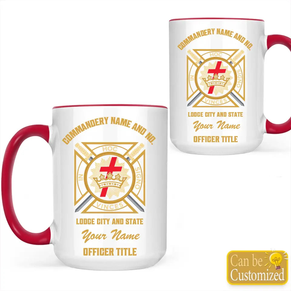 Custom Knights Templar Commandery Accent Two-Tone Mug