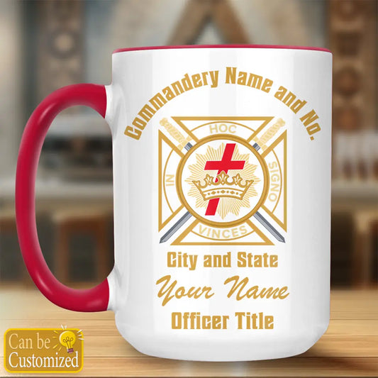 Custom Knights Templar Commandery Accent Two-Tone Mug