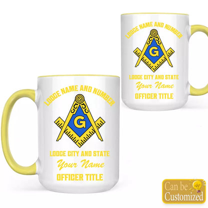 Custom Masonic Accent Two-Tone Mug