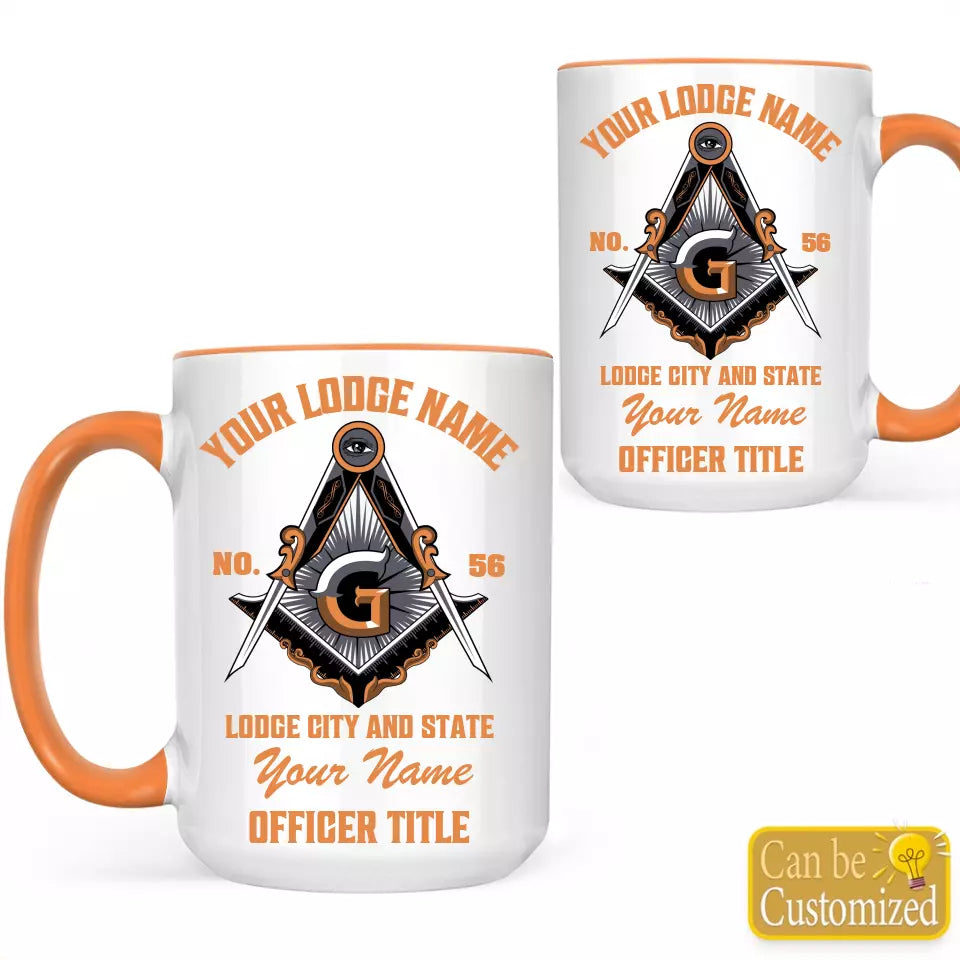 Custom Masonic Accent Two-Tone Mug