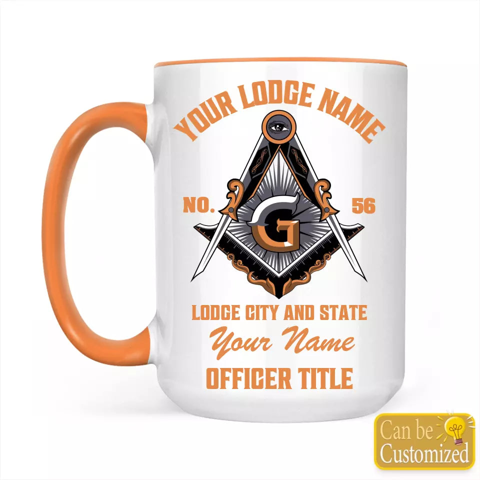 Custom Masonic Accent Two-Tone Mug