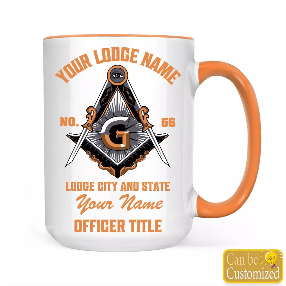 Custom Masonic Accent Two-Tone Mug