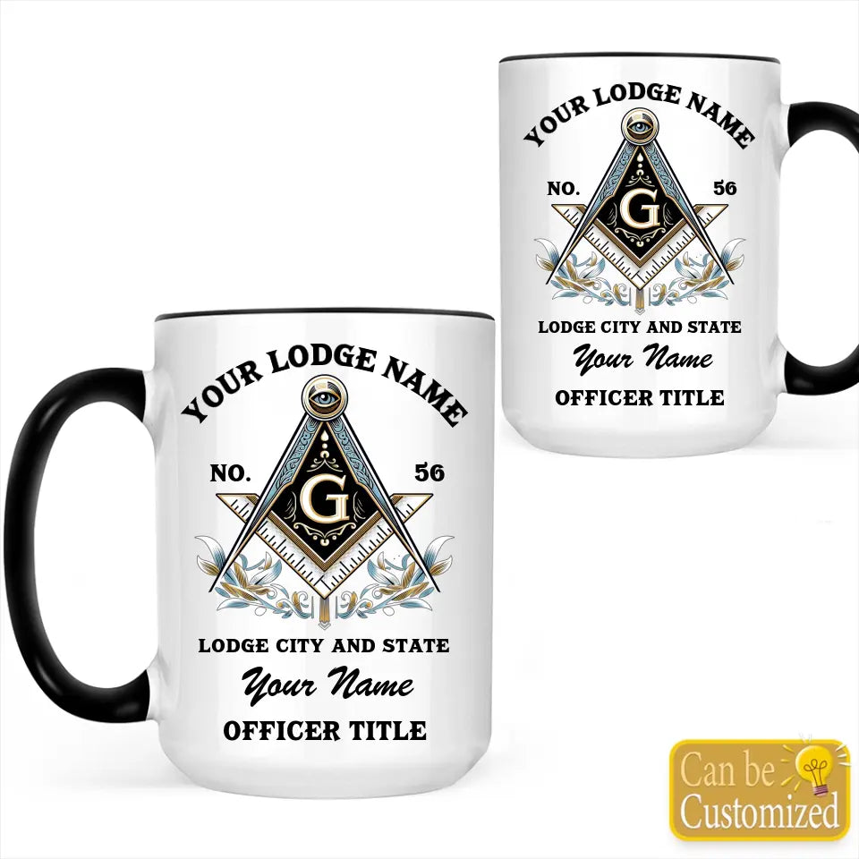 Custom Masonic Accent Two-Tone Mug