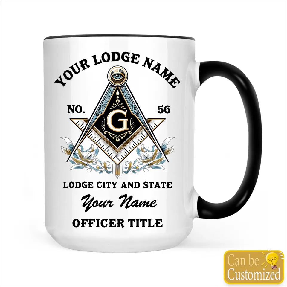 Custom Masonic Accent Two-Tone Mug