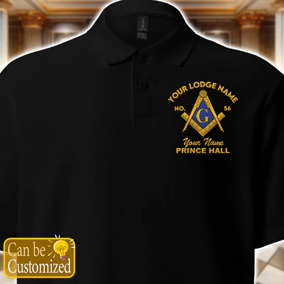 Custom Prince Hall Embroidered Polo Shirt