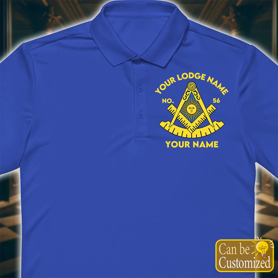 Custom Past Master Masonic Printed Polo Shirt