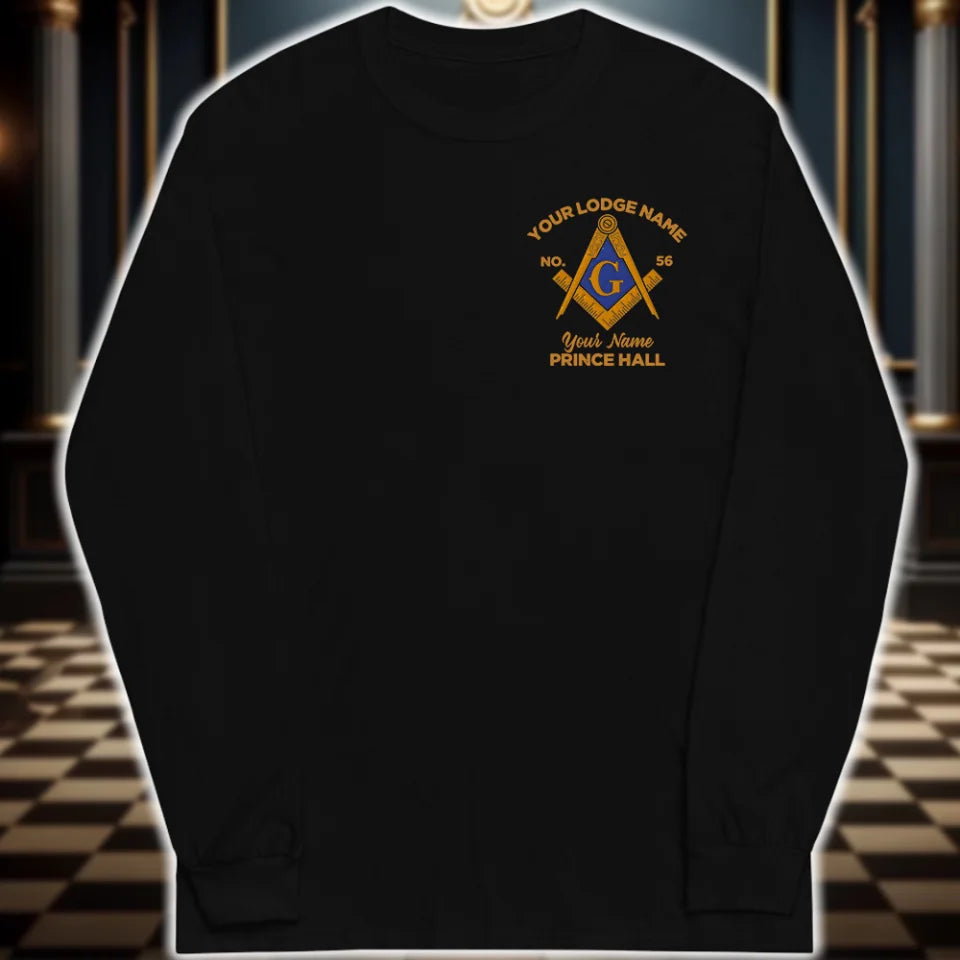 Custom Prince Hall Embroidered Long Sleeve Shirt