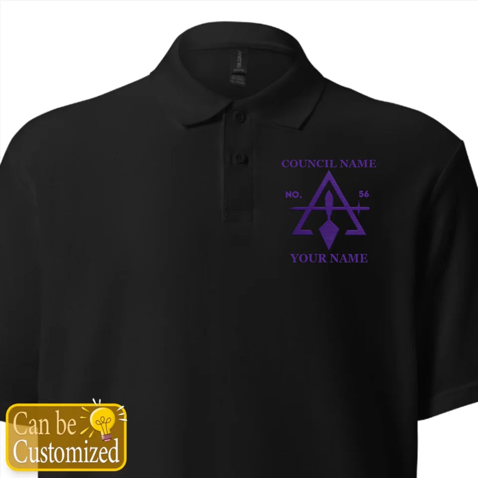 Custom council of cryptic masons Embroidered Polo Shirt