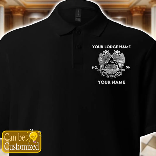 Custom 32nd Degree Scottish Rite Embroidered Polo Shirt