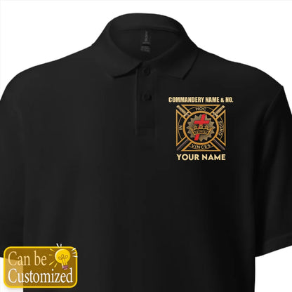 Custom Knights Templar Embroidered Polo Shirt