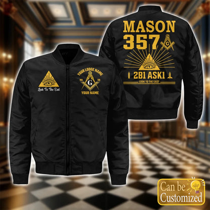 Custom Freemasonry Mason 357 Bomber Jacket