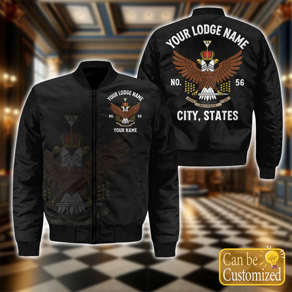 Custom 33rd Degree Scottish Rite Bomber Jacket