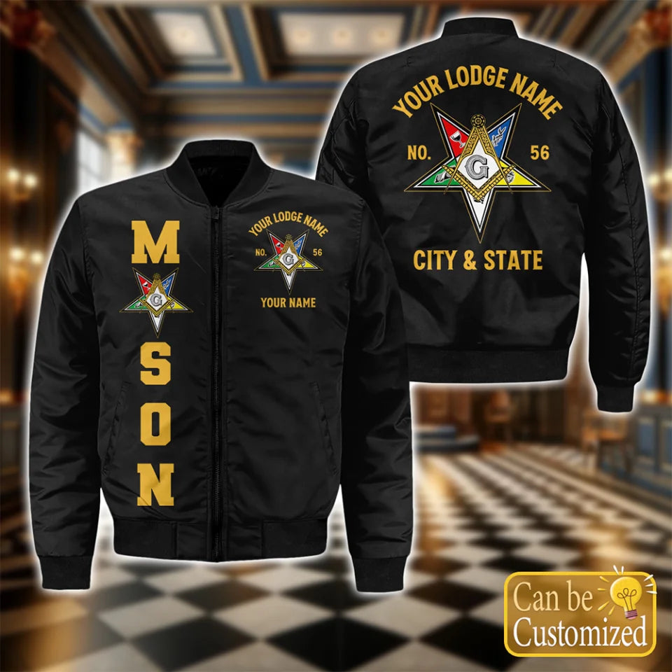 Custom Order Of The Eastern Star Masonic Bomber Jacket