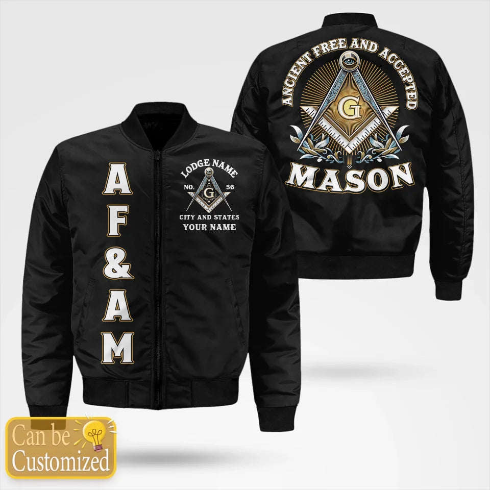 Custom Ancient Free & Accepted Masons Bomber Jacket