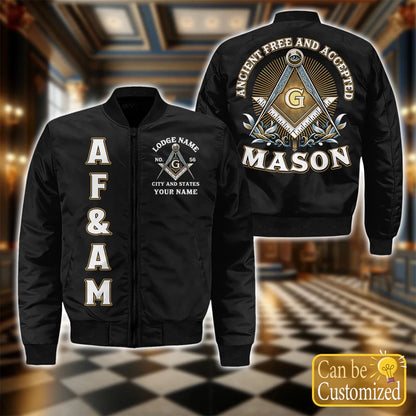 Custom Ancient Free & Accepted Masons Bomber Jacket