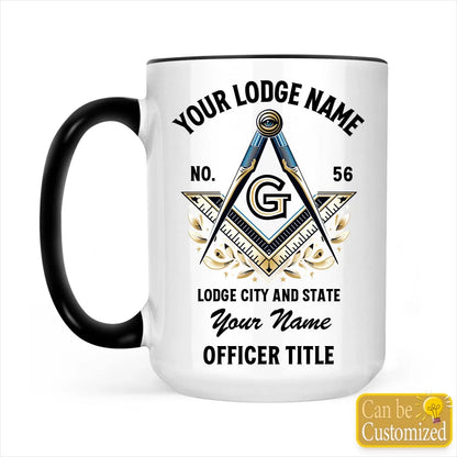 Custom Masonic Accent Two-Tone Mug