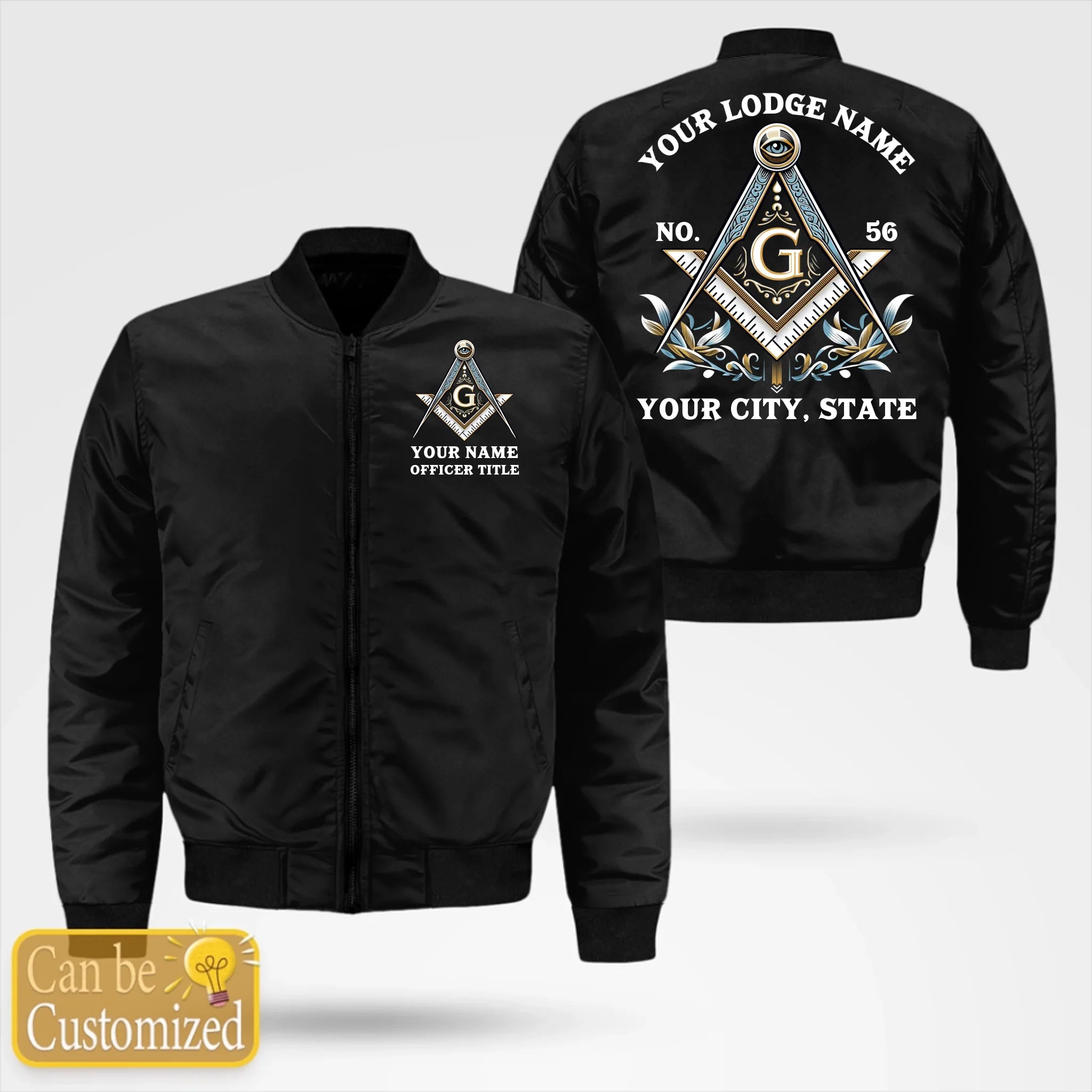 Custom Masonic Bomber Jacket