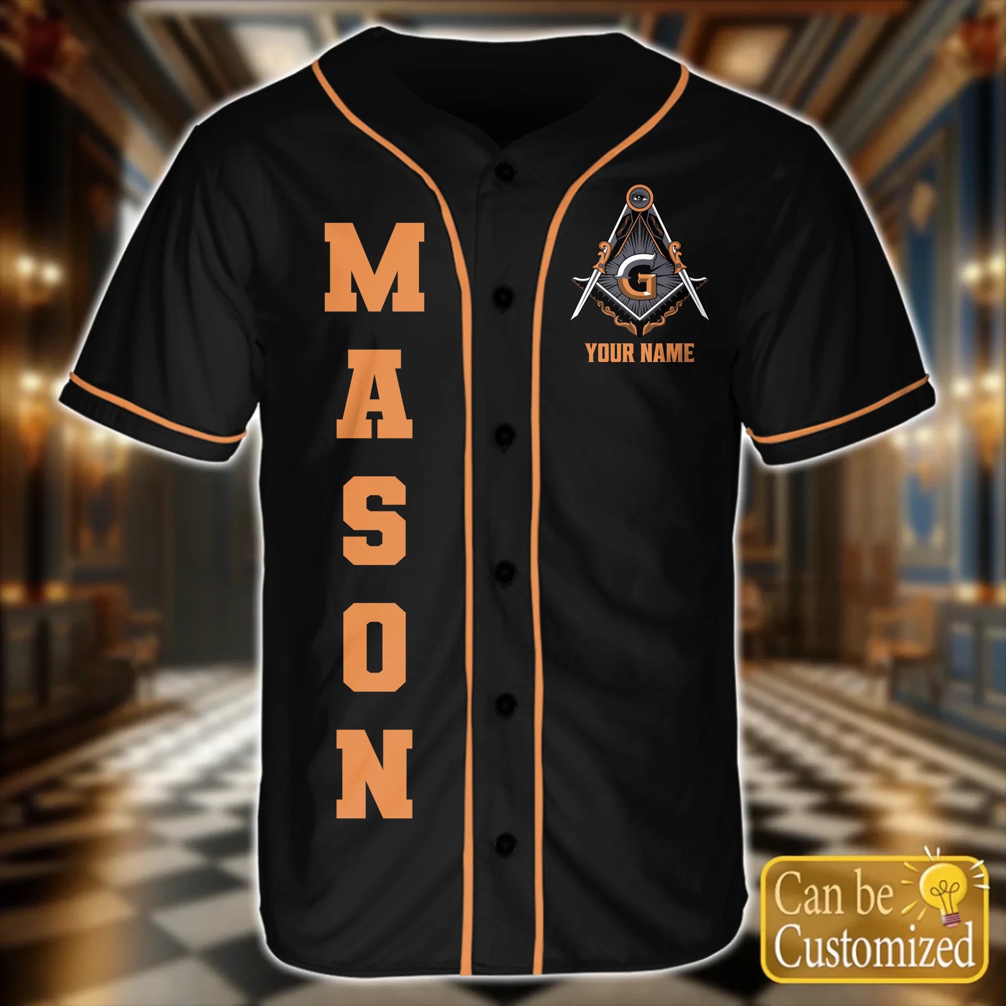 Custom Masonic Baseball Jersey Front